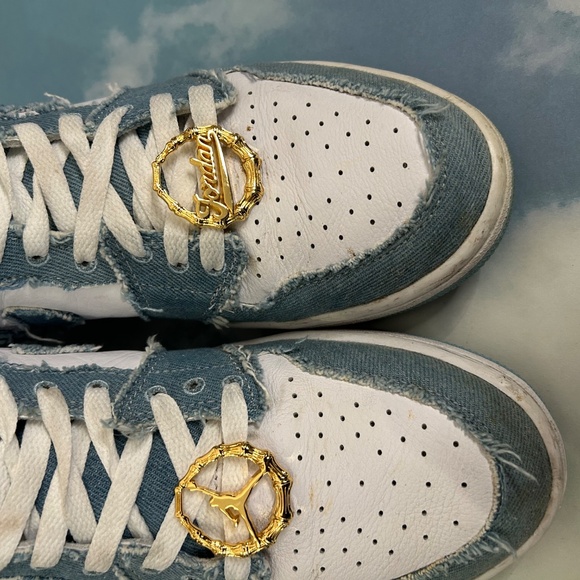 Nike Shoes Women's Size 10 Air Jordan 1 Retro High Og Denim White Basketball - Picture 6 of 9